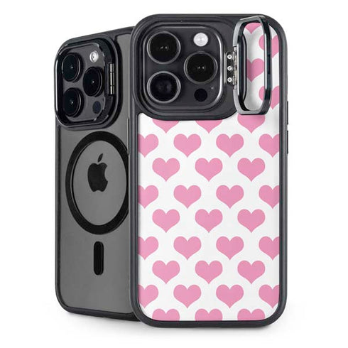 Plush Pink Hearts iPhone 16 Pro Kickstand Case